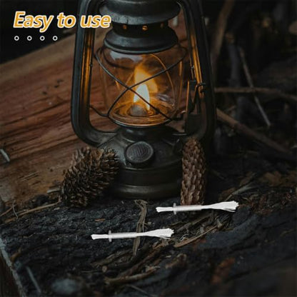 4Pcs Fiberglass Wick Tube Holders Replacement Wicks for Oil Lamps with Cotton Core for Camping Wedding Religious Ceremonies and Outdoor Lighting