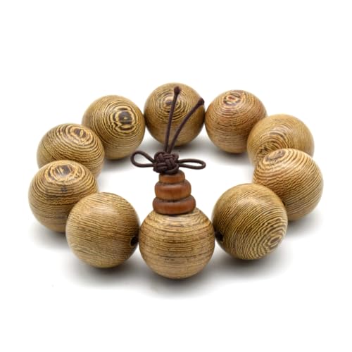 Zen Dear Unisex Natural Wenge Wood Mala Prayer Beads Necklace Bracelet Beads Meditation Buddhist Japa Rosary Mala Bead Yoga - style: 25mm 10 beads
