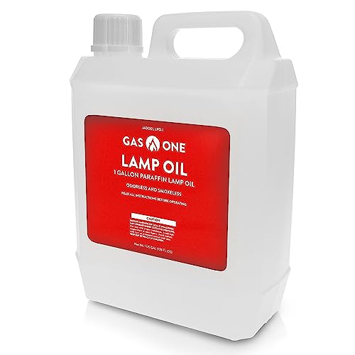 GasOne Liquid Paraffin Lamp Oil – 1 Gallon (128oz) Clear – Odorless, Smokeless Indoor Outdoor Fuel for Lanterns, Lamps, and Torches – Safe Packaging