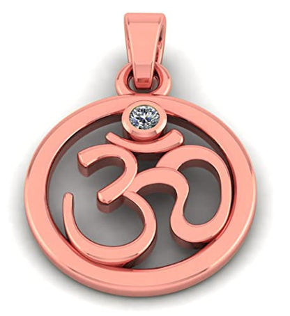 LMDPRAJAPATIS Om Religious Pendant Good Health And Wealth Rose Gold Pendant For Men And Women