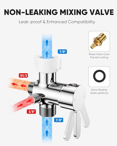 Arofa Hot and Cold Bidet Sprayer for Toilet, Warm Water Bidet Attachment - color: Stainless Steel(Hot&Cold), size: 1 Pack