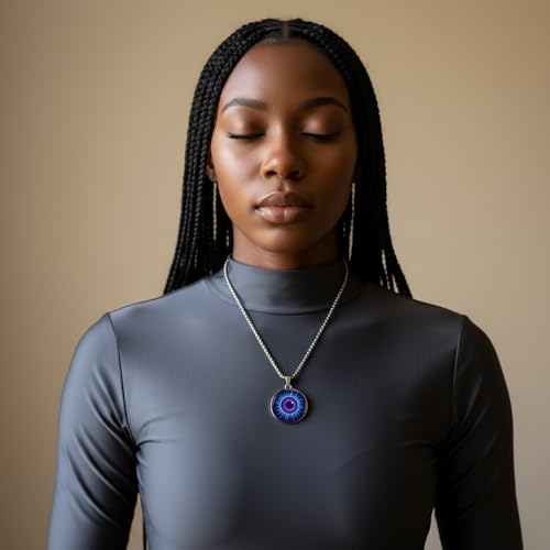 1" Stainless Steel Necklace Charms | Third Eye Vision | Peace Symbol | Finding Your Self | Yin & Yang | Moon Cat | Turtle Power | Flower of Life | | OM | Mystical Spiritual Protection, for Men & Women - style: Third Eye Vision