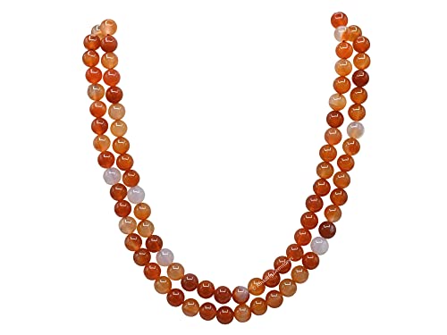 Amazing Gemstone Carnelian 108 Bead Mala - 8mm Round Beads for Meditation & Mindfulness, Plain - color: Carnelian, style: Plain