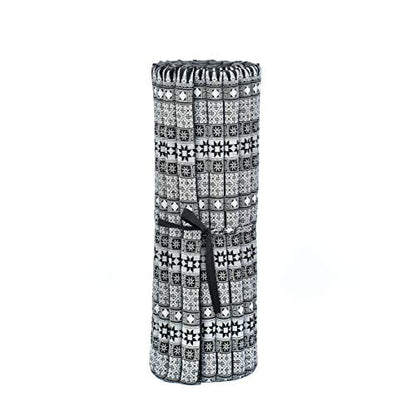 Leewadee Wide Thai Roll Mat 75 x 39 inches Kapok Firm - color: Cbt4 - Black, size: L: 75x39"