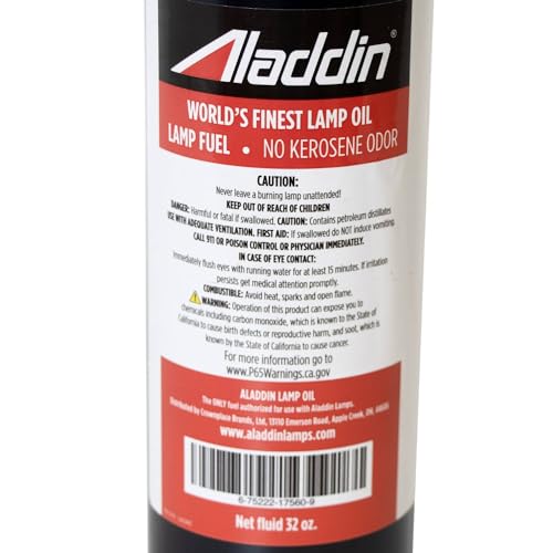 Aladdin Clear Lamp Oil Fuel - Kerosene Alternative Clean Burning Odor Free for Indoor/Outdoor Flat Wick Lanterns, Lamps and Tiki Torches, 64 Ounces - size: 64 ounces