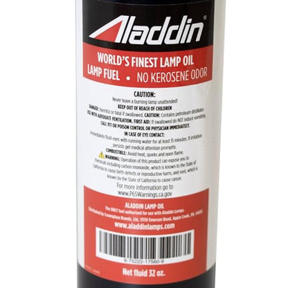 Aladdin Clear Lamp Oil Fuel - Kerosene Alternative Clean Burning Odor Free for Indoor/Outdoor Flat Wick Lanterns, Lamps and Tiki Torches, 32 Ounce - size: 32 ounces