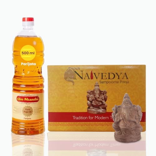 Cycle Om Shanthi Parijata Pooja Oil and Cycle Brand Eco-Friendly Ganesha Idol-500 ML