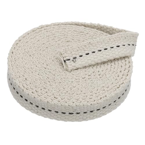 PATIKIL 1/2" Wide 6 Feet 100% Cotton Flat Wick, Oil Lamp Wicks with Black Stitch for Kerosene Lamp Lantern Oil Burner - color: Black, size: 1/2" x 6 Feet