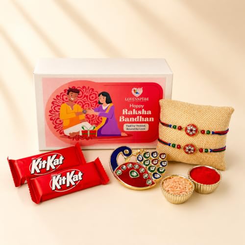LOVENSPIRE Raksha Bandhan Gift Hamper for Brother – Indian Rakhi Festival Gift Set for Bhai - color: Kumkum Holder Rakhi Hamper 1