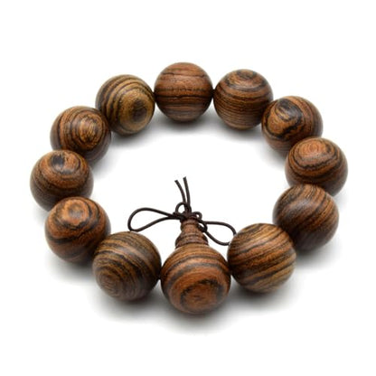 Zen Dear Unisex Natural Tigerwood Mala Beads Buddhist Prayer Bracelet Link Wrist Necklace Chain Beads - style: 20mm 12 beads