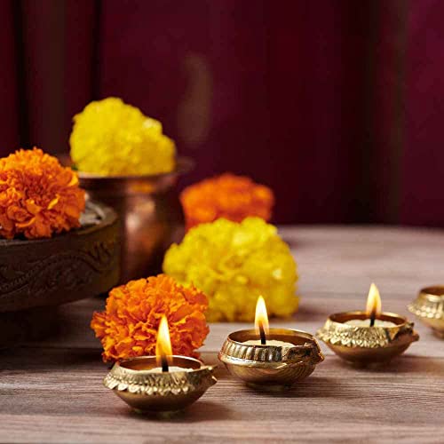 Pure Ghee Diya Wicks | Upto 60 MIn Burning Time | for puja Housewarming Diwali Celebrations Party | Festival Lights Birthday Decorations | Jasmine Mogra Chandan Rose | (Jasmine, 40)