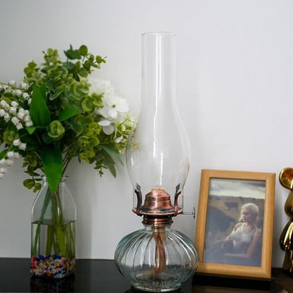 2Pcs Oil Lamp Burner #2 Size Bronzy Plated for Antique Lamps Oil Lamp Replacement Kerosene Lamps Parts with Reduction Collar and Cotton Lamp Wick Fits Holds a 3 Inch Base Chimney - color: Pink Bronze/2 Pk