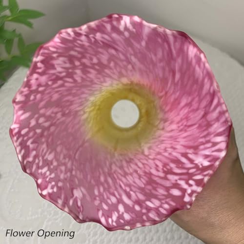 Bieye LS12 Lily Flower Blown Glass Lampshade (Yellow Pink, Opening I.D. 1.26" x O.D. 1.5") - color: Yellow Pink, size: Large I.D. 1.26" x O.D. 1.5"