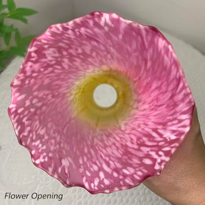 Bieye LS12 Lily Flower Blown Glass Lampshade (Yellow Pink, Opening I.D. 1.26" x O.D. 1.5") - color: Yellow Pink, size: Large I.D. 1.26" x O.D. 1.5"