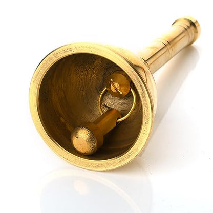 Brass Ghanti Traditional Indian Utensils Accessory Item Articles for Home Mandir Temple Festival Purpose Religious Occasions Puja Kit and Gifting (Pooja Ghanti) - color: Pooja Ghanti
