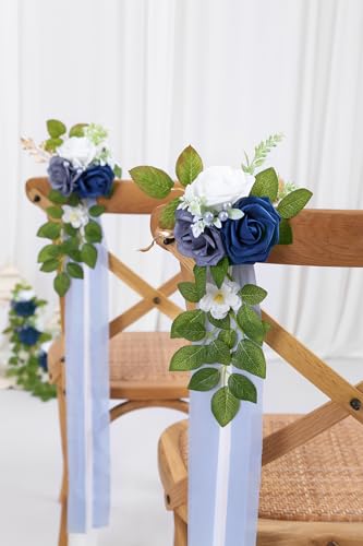 10 Blue Wedding Aisle Decorations - color: Blue