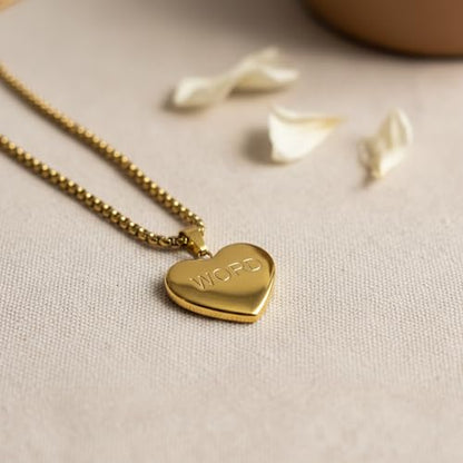 1" Stainless Steel Necklace Charms | Third Eye Vision | Peace Symbol | Finding Your Self | Yin & Yang | Moon Cat | Turtle Power | Flower of Life | | OM | Mystical Spiritual Protection, for Men & Women - style: OM Heart Gold