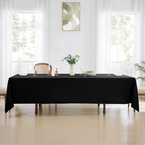 1 Pack Black Rectangle Tablecloths 60x120 Inch for 8ft Tables - color: Black, size: 120" x 60" (Rectangular)