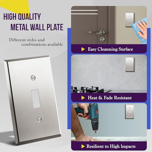 ENERLITES Toggle Switch Metal Wall Plate, 1-Gang, Polished Chrome, Silver - color: Polished Chrome, size: Standard Size