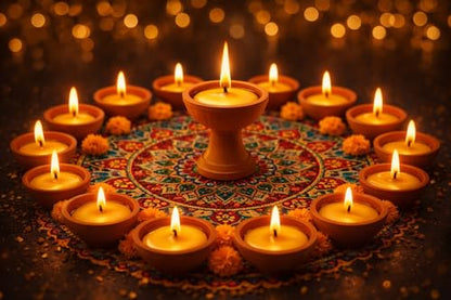 SoulLight Cow Ghee Diya Wicks (100 Pieces) | Handmade Ready-to-Use Pooja Batti | Wax-Free Traditional Diya Wicks | Made in India