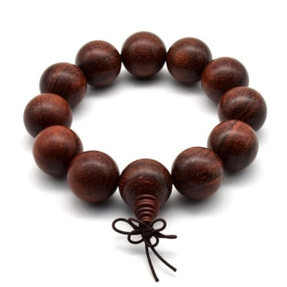 Zen Dear Unisex Natural African Blood Red Sandalwood Bracelet Prayer Beads Tibetan Buddhism Meditation Mala Bead Necklace Yoga - style: 20mm 12 Beads