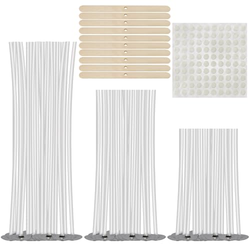 150 Pcs Candle Wicks Kit, Pre Waxed Cotton Wick with 150 Pcs Wick Stickers and 10 Pcs Candle Wick Holders for Soy Wax, Beeswax, Coconut Wax Candle Making and DIY