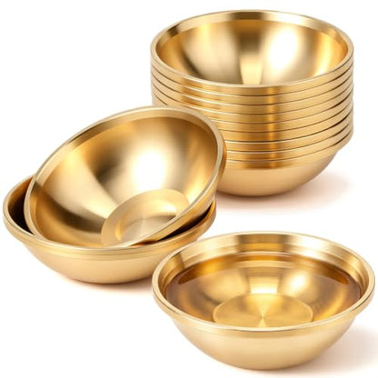 12 Pcs Pure Brass Bowls for Puja, 2.2 Inch Altar Offering Bowls - size: 2.2 Inch