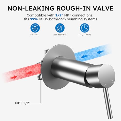 Arofa Built-in Hot and Cold Bidet Sprayer for Toilet, Hands-Free Control - color: Brushed Nickel, size: Built-in Hot & Cold Water Modes-Round