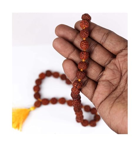 Rudraksha Kanthi mala Sandalwood Japa Mala 108 Beads Chandan mala Safed Chandan ki lakdi ki mala Chandan ki for Puja Item Pack of 1