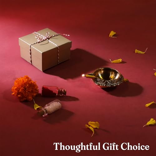 Fine Living Kuber Brass Diyas for Pooja Set of 2, 2.75Inch, Gold Finish - style: Kuber Diya Set of 2