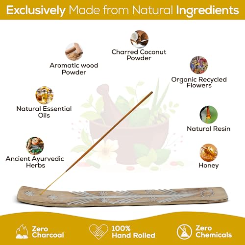 Satya Spiritual Healing Incense Sticks, Satya Bng (Bangalore) Insenses 15gmx3 Pack with Raajsee Incense Holder Bundle, Satya Nagchampa Natural Incense - color: Spiritual Healing