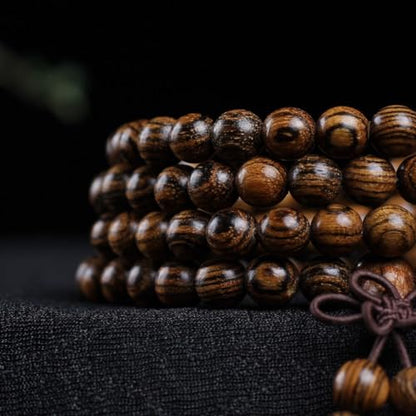 Zen Dear Unisex Natural Tigerwood Mala Beads Buddhist Prayer Bracelet Link Wrist Necklace Chain Beads - style: 6mm 108 beads