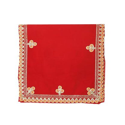 Mat Aasan Pooja Cloth Puja Table God Idol Puja Temple Altar Cloth (14"X18")