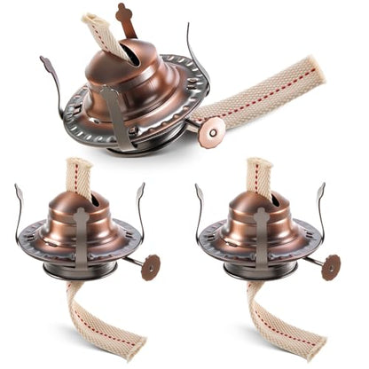 Hortsun 3 Pcs Oil Lamp Burner Parts #2 Brass 1 3/16" Screw,Copper Color - color: Copper Color