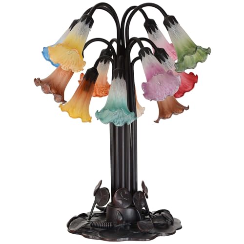 Bieye LS10S Lily Flower Blown Glass Lampshade (White, Opening I.D. 0.87" x O.D. 1") - color: White, size: Small I.D. 0.87" x O.D. 1"