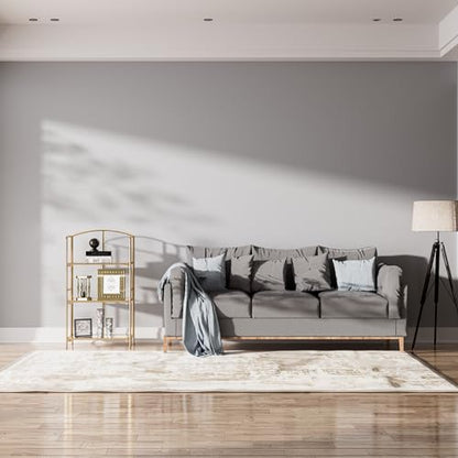 Crofy 3-Tier Foldable Bookshelf, Gold Frame & Transparent Shelves - color: Gold Frame & Transparent Shelf, size: 3 Tier