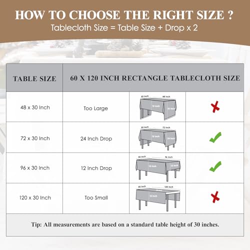 1 Pack Black Rectangle Tablecloths 60x120 Inch for 8ft Tables - color: Black, size: 120" x 60" (Rectangular)