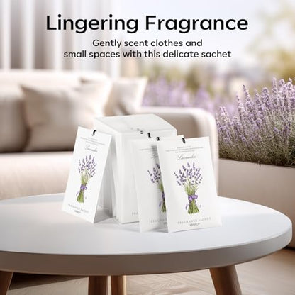 MYARO 12 Pack Lavender Scented Sachets, Closet Deodorizer Car Air Freshener - color: Lavender, size: 12 Packs