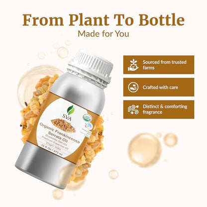 SVA Organic Frankincense Essential Oil, Large Size, 16 Fl Oz (473 ml) - size: 16 Fl Oz (Pack of 1)