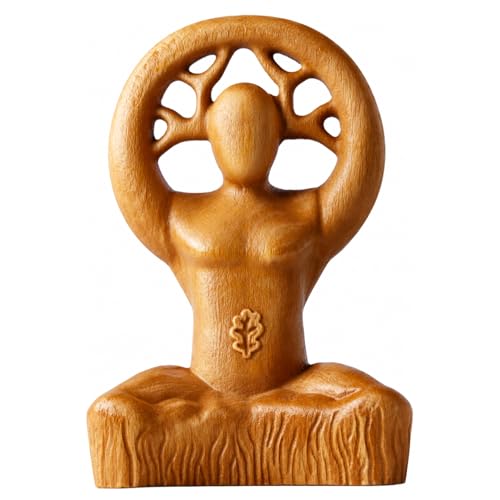 Horned God & Spiral Goddess Statue - Triple Goddess Figurine, Hecate, Cernunnos, Pan, Gaelic, Wicca Pagan Witchcraft Altar Decor, Unique Home Art (Horned God)