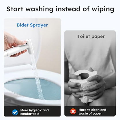 Arofa Handheld Bidet Sprayer, Bidet Attachment for Toilet, Bright White - color: White Bright White, size: 1 Pack