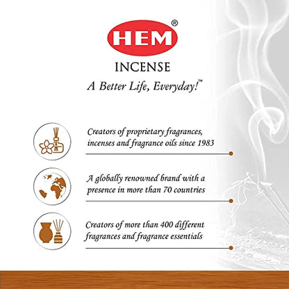 HEM Premium Sandalwood Masala Incense Sticks | Soothing Aroma, Air Purifier for Meditation | Aromatherapy Incense For Anxiety & Stress Relief | Gift Set | Pack of 12 (15 gms each) - size: Sandalwood
