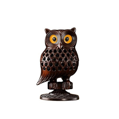 Alloy Owl Shaped Incense Burner with Incense Coils–(Purple) - color: Purple