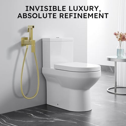Arofa Built-in Hot and Cold Bidet Sprayer, Hands-Free Control, Brushed Gold - color: Gold, size: Built-in Hot & Cold Water Modes-Square