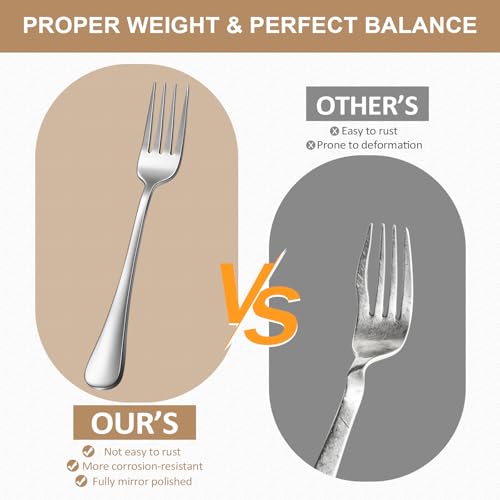 Silverware Set 20 Piece Stainless Steel Flatware Set Silverware Utensils for 4 People Includes Forks Knives Spoons & Salad Forks Dishwasher Safe Durable Tableware for Home Restaurant or Outdoor Use - size: 20-Piece