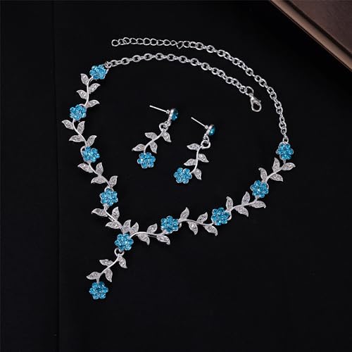 Kamirola Tiaras and Crowns for Women,Tiaras Earrings Necklace, Crystal Bridal Jewelry Set, Costume Party Halloween Prom Pageant Jewelry for Women(TR45) - color: Lackblue