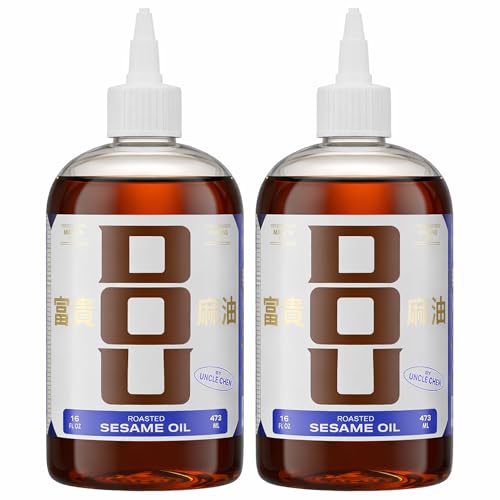 Dou by Uncle Chen Sesame Oil - Flavorful and Roasted Aromatic Oil for Cooking, Stir-Frying, and Dressing (2pack x 16oz) - size: 16 Fl Oz (Pack of 2)