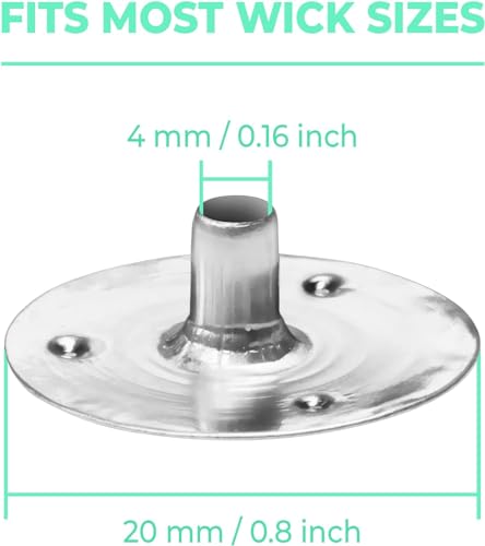 200pcs/20mm Candle Wick Tabs Metal,Metal Candle Wick Sustainer Tabs,Wick Base for Candle Making - size: 200PCS/20mm