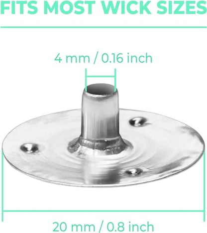 200pcs/20mm Candle Wick Tabs Metal,Metal Candle Wick Sustainer Tabs,Wick Base for Candle Making - size: 200PCS/20mm
