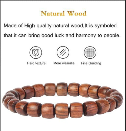 Prayer Bead bracelet Mala Beaded Bracelets for Men Women 12/15MM … - color: 8*9mm Barrel beads Black Rosewood